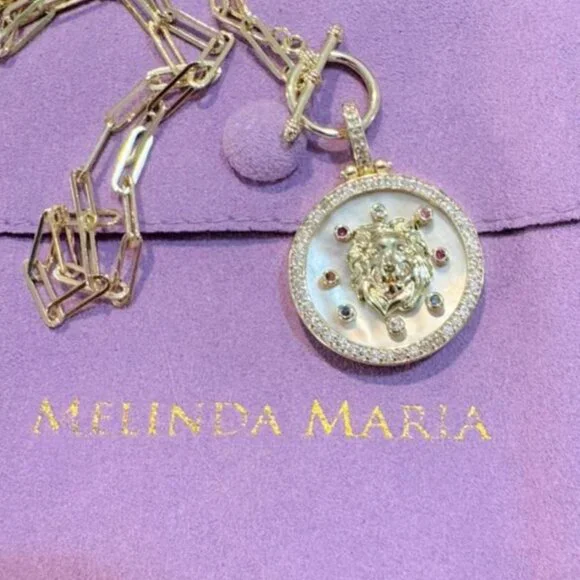 Melinda Maria The Engravable Fearless Medallion necklace Limited Edition - Picture 2 of 4